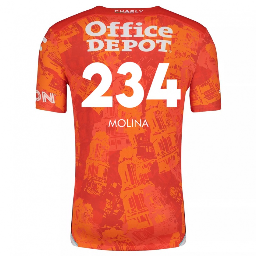 Kandiny Bambino Maglia Yoshimar Molina #234 Arancione Bianco Kit Gara Away 2024/25 Maglietta