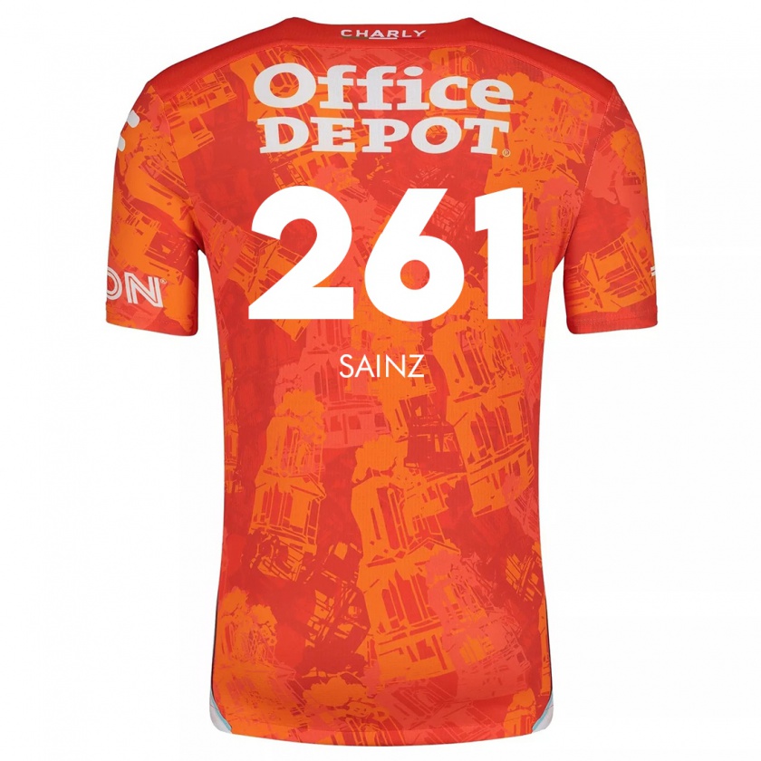 Kandiny Bambino Maglia Diego Sáinz #261 Arancione Bianco Kit Gara Away 2024/25 Maglietta