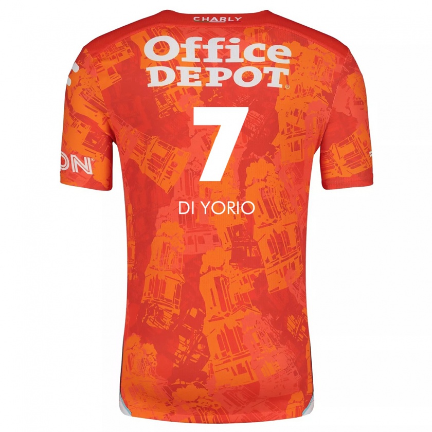 Kandiny Kinderen Lucas Di Yorio #7 Oranje Wit Uitshirt Uittenue 2024/25 T-Shirt