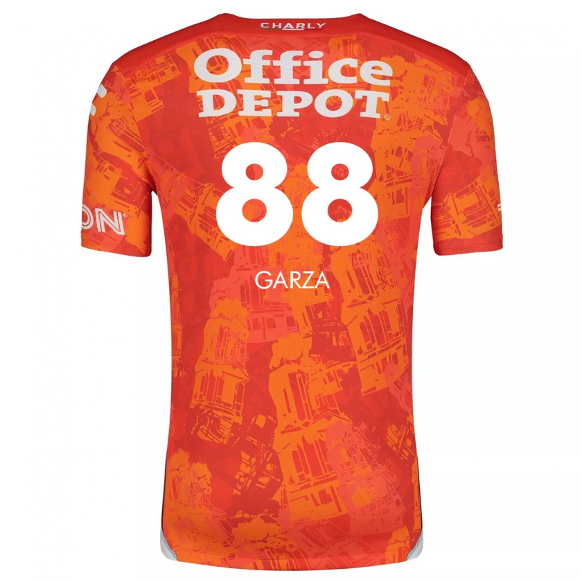 Kandiny Kinderen Adrián Garza #88 Oranje Wit Uitshirt Uittenue 2024/25 T-Shirt