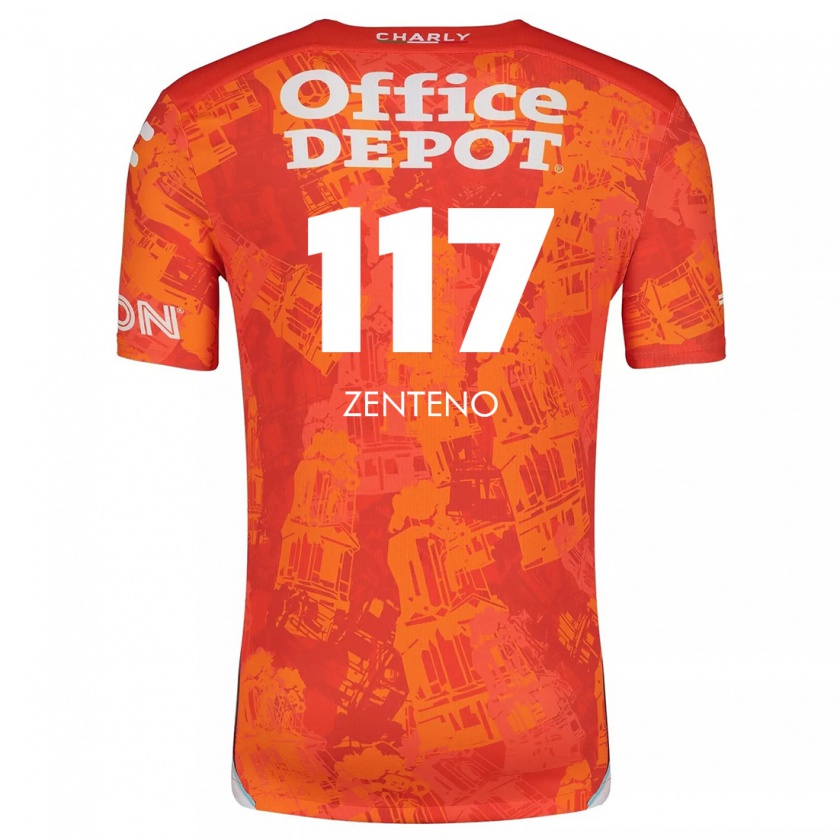 Kandiny Kinderen Gustavo Zenteno #117 Oranje Wit Uitshirt Uittenue 2024/25 T-Shirt