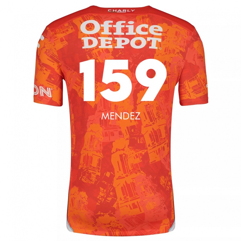 Kandiny Kinderen Daniel Méndez #159 Oranje Wit Uitshirt Uittenue 2024/25 T-Shirt België