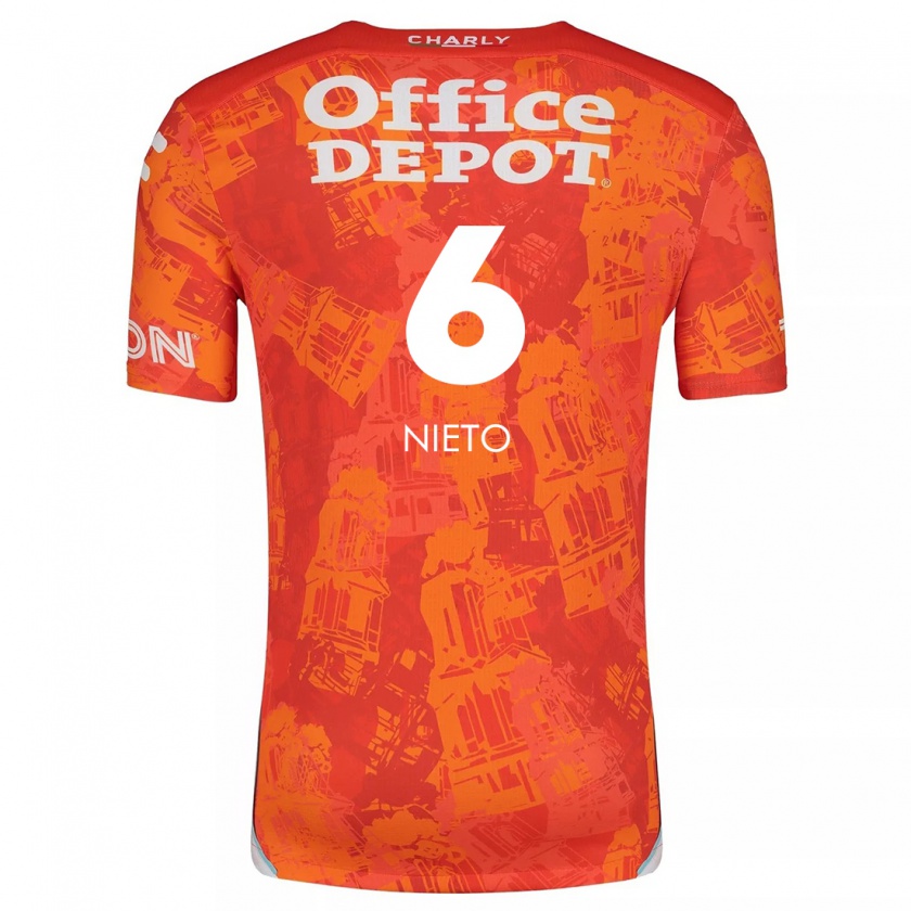 Kandiny Kinderen Karla Nieto #6 Oranje Wit Uitshirt Uittenue 2024/25 T-Shirt