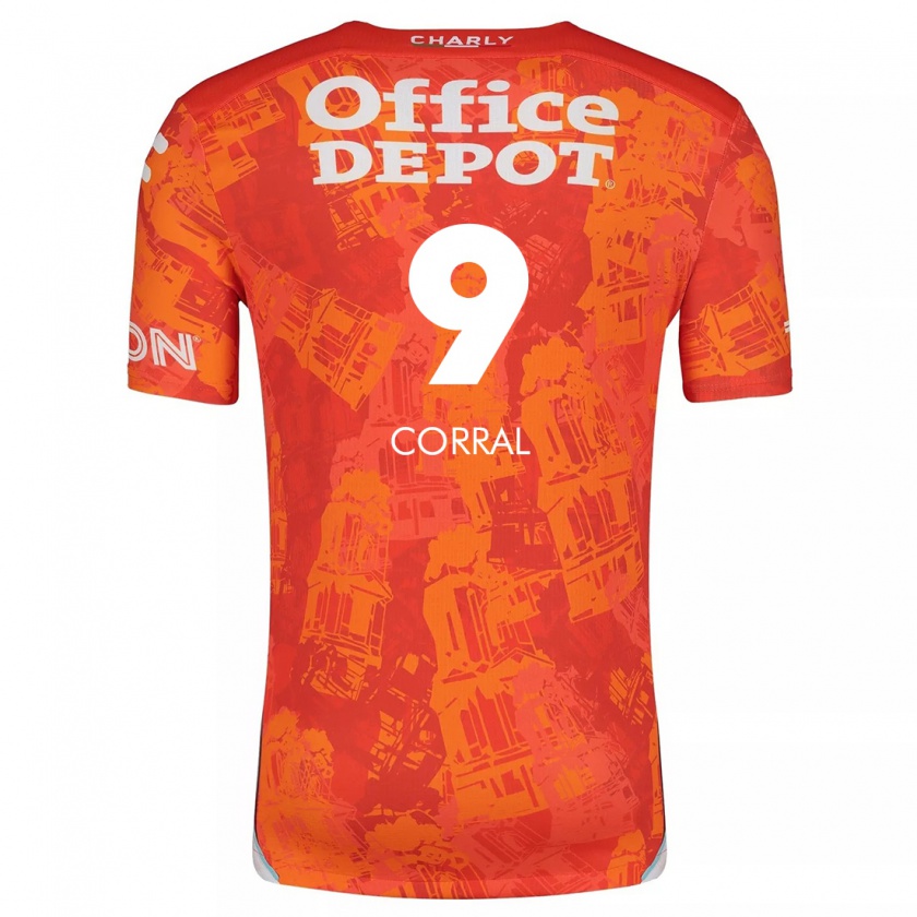 Kandiny Kinderen Charlyn Corral #9 Oranje Wit Uitshirt Uittenue 2024/25 T-Shirt