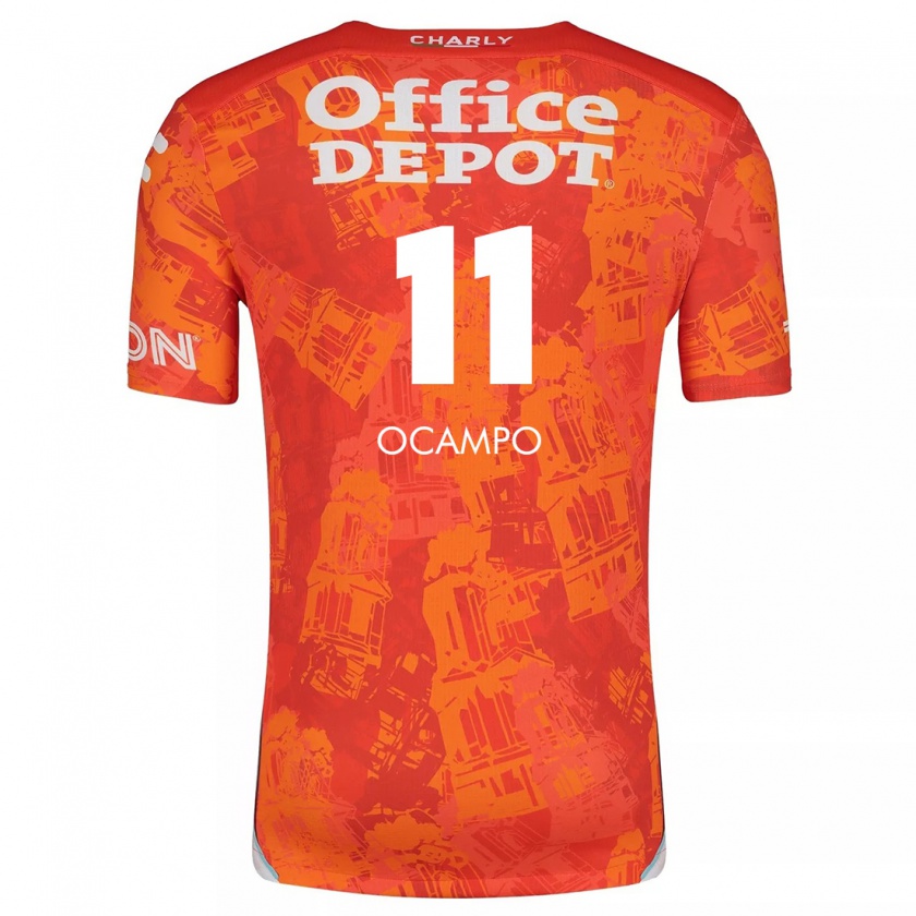 Kandiny Kinderen Mónica Ocampo #11 Oranje Wit Uitshirt Uittenue 2024/25 T-Shirt België