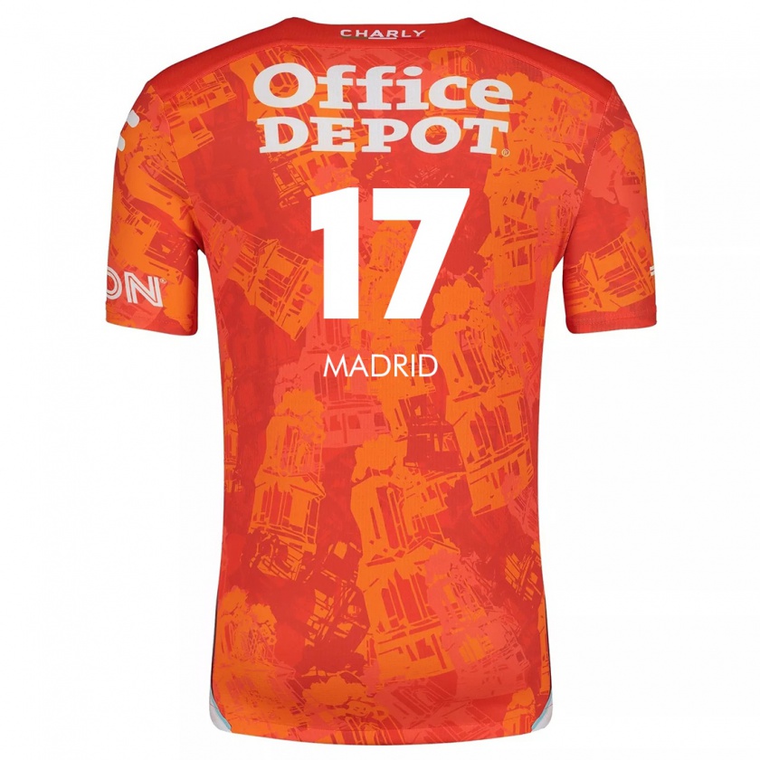 Kandiny Niño Camiseta Yanín Madrid #17 Naranja Blanco 2ª Equipación 2024/25 La Camisa