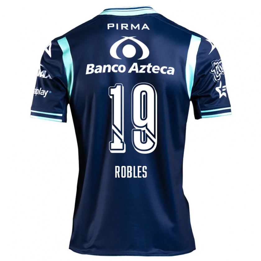 Kandiny Bambino Maglia Ángel Robles #19 Blu Navy Kit Gara Away 2024/25 Maglietta