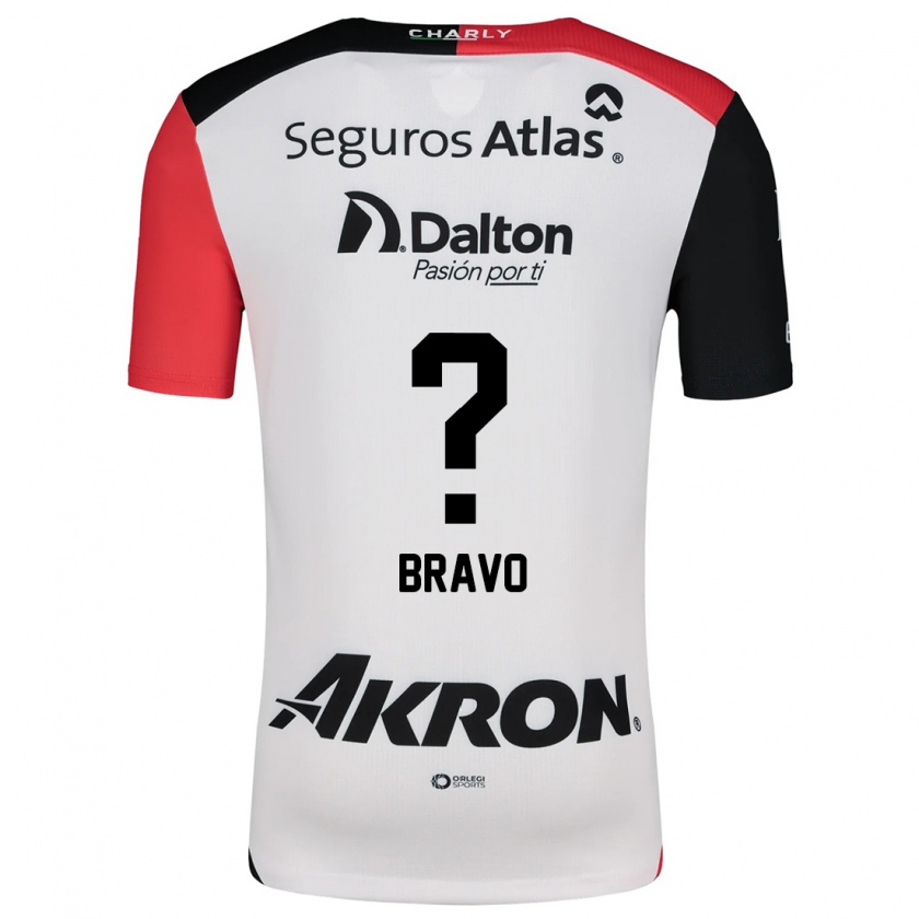 Kandiny Bambino Maglia Alejandro Bravo #0 Bianco Rosso Nero Kit Gara Away 2024/25 Maglietta