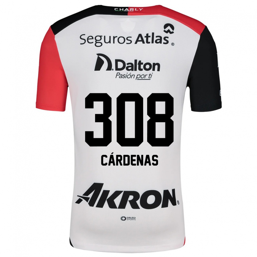 Kandiny Bambino Maglia Rodrigo Cárdenas #308 Bianco Rosso Nero Kit Gara Away 2024/25 Maglietta