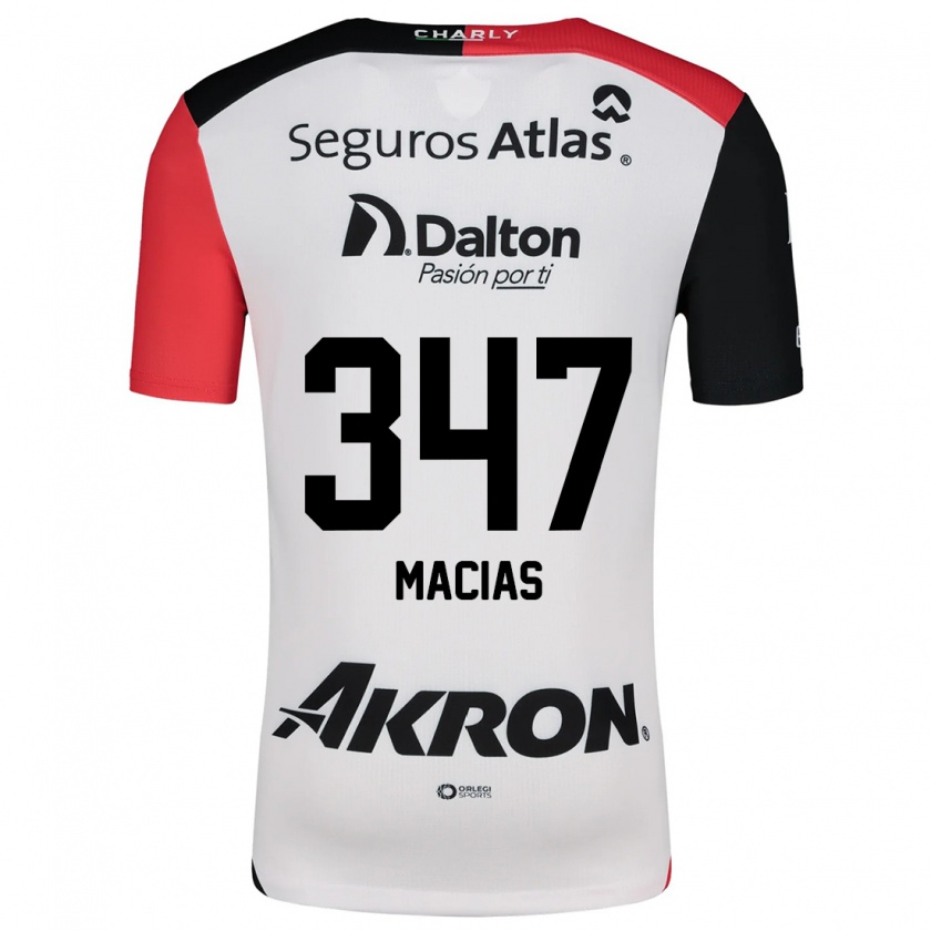 Kandiny Bambino Maglia Ángel Macías #347 Bianco Rosso Nero Kit Gara Away 2024/25 Maglietta