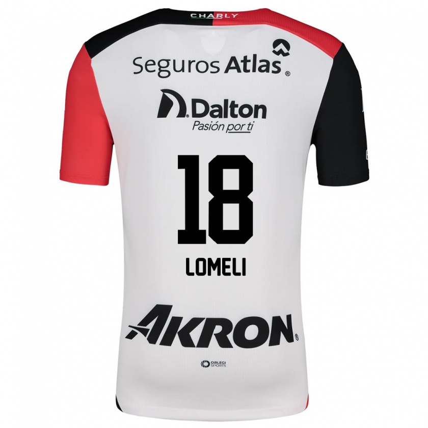 Kandiny Bambino Maglia Alejandra Lomelí #18 Bianco Rosso Nero Kit Gara Away 2024/25 Maglietta