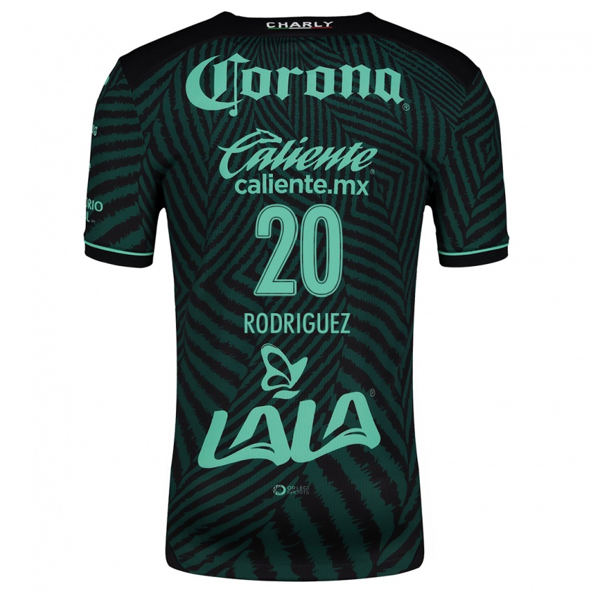 Kandiny Niño Camiseta Hugo Rodríguez #20 Verde Negro 2ª Equipación 2024/25 La Camisa México