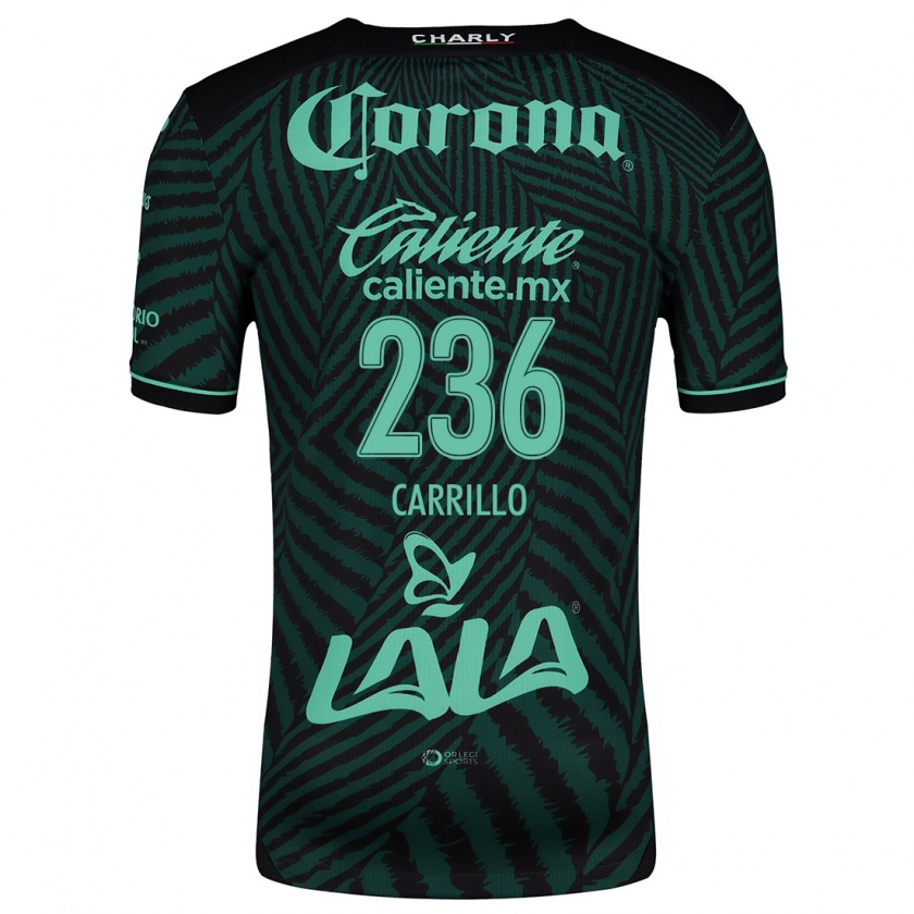 Kandiny Niño Camiseta Fernando Carrillo #236 Verde Negro 2ª Equipación 2024/25 La Camisa