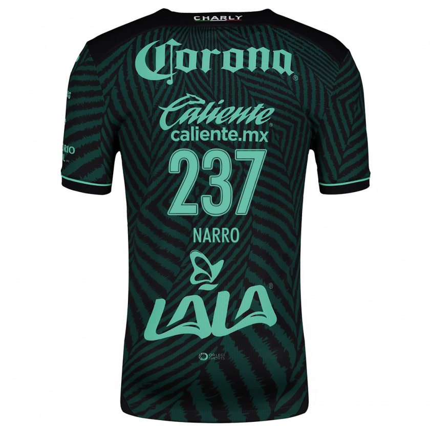 Kandiny Niño Camiseta Ernesto Narro #237 Verde Negro 2ª Equipación 2024/25 La Camisa