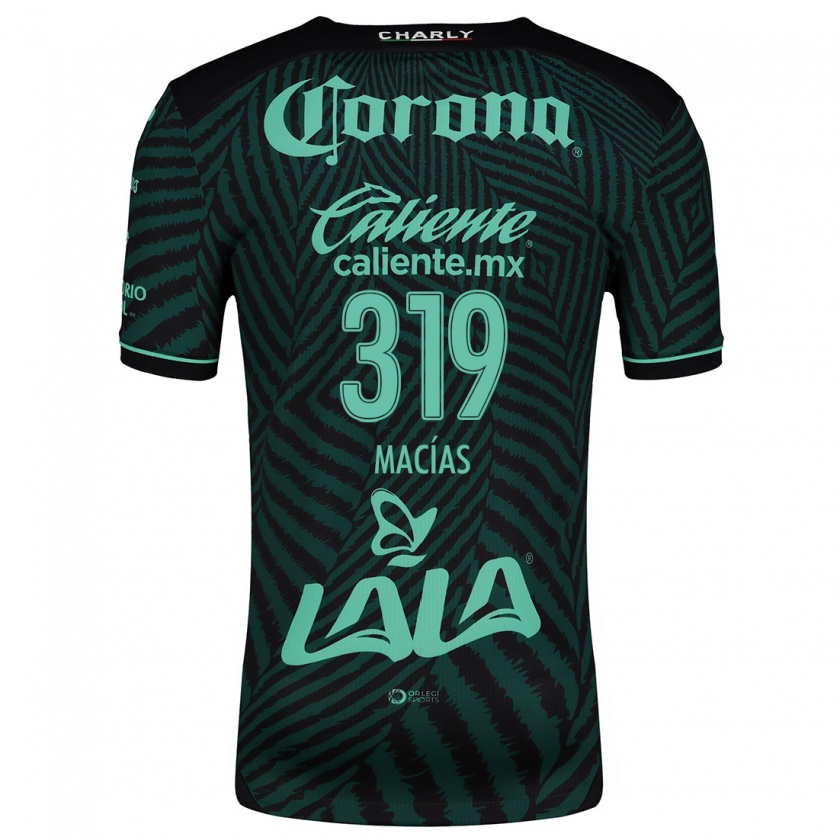 Kandiny Niño Camiseta Jesús Macías #319 Verde Negro 2ª Equipación 2024/25 La Camisa México