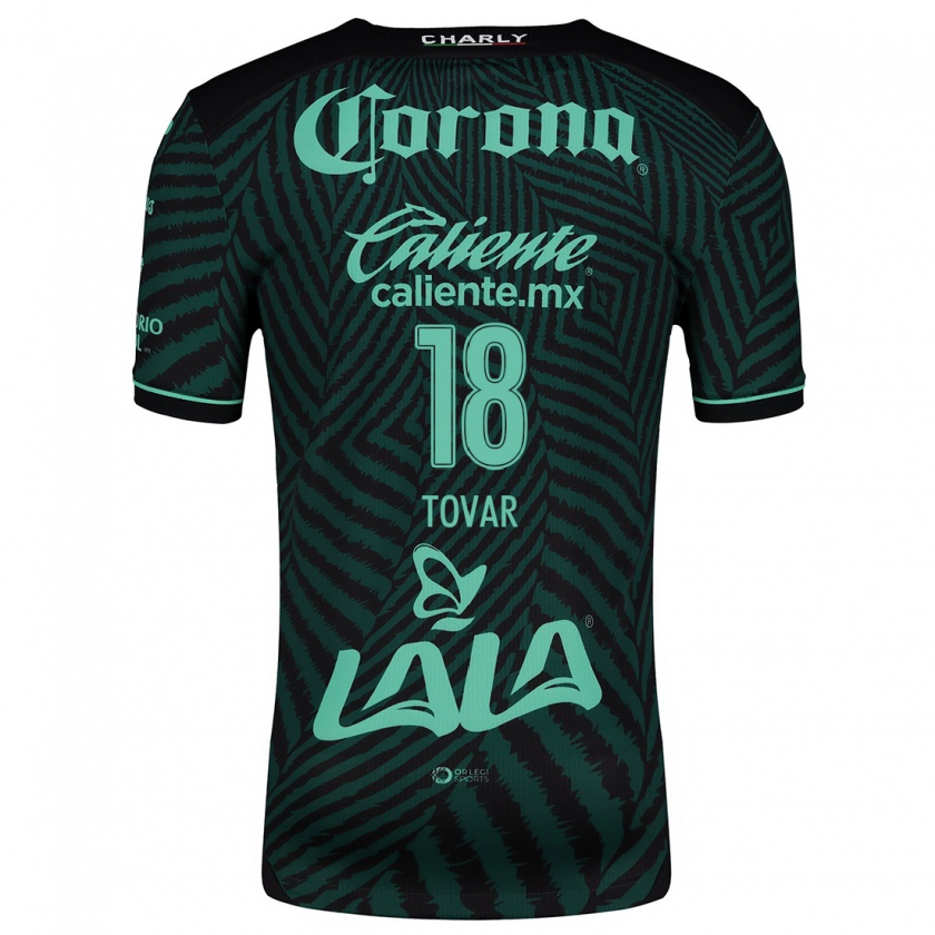 Kandiny Niño Camiseta Arlett Tovar #18 Verde Negro 2ª Equipación 2024/25 La Camisa