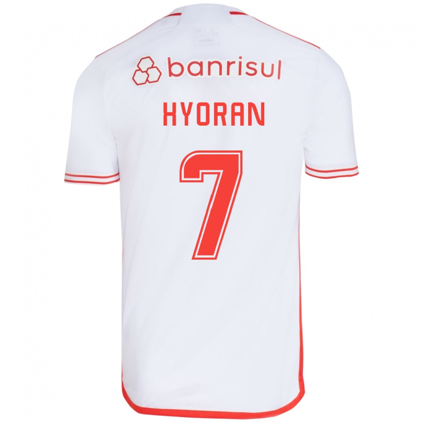 Kandiny Niño Camiseta Hyoran #7 Blanco Rojo 2ª Equipación 2024/25 La Camisa