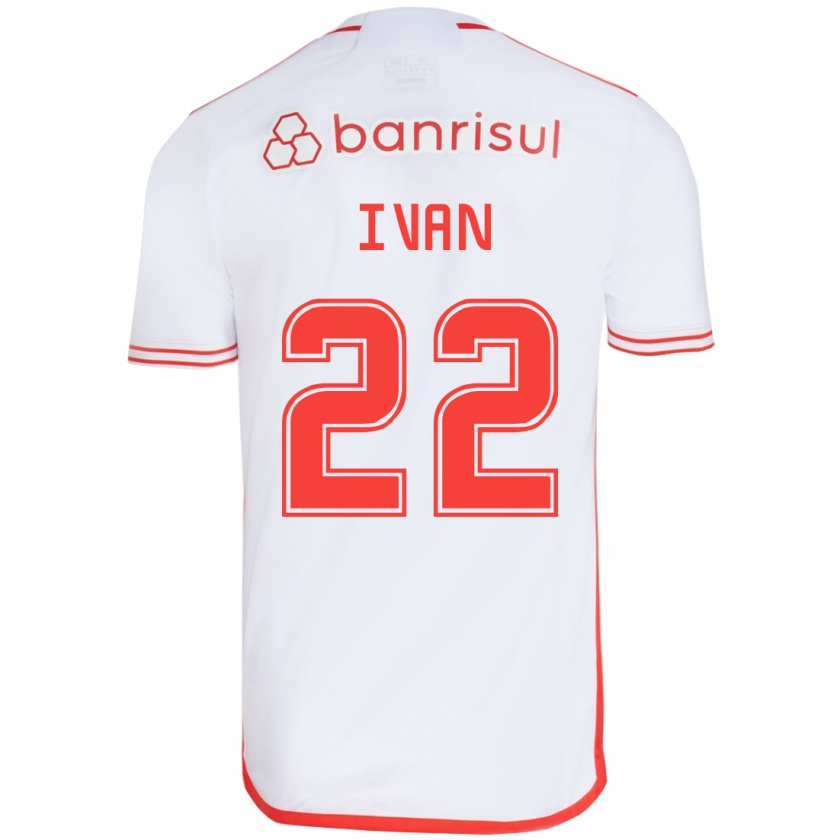 Kandiny Niño Camiseta Ivan #22 Blanco Rojo 2ª Equipación 2024/25 La Camisa