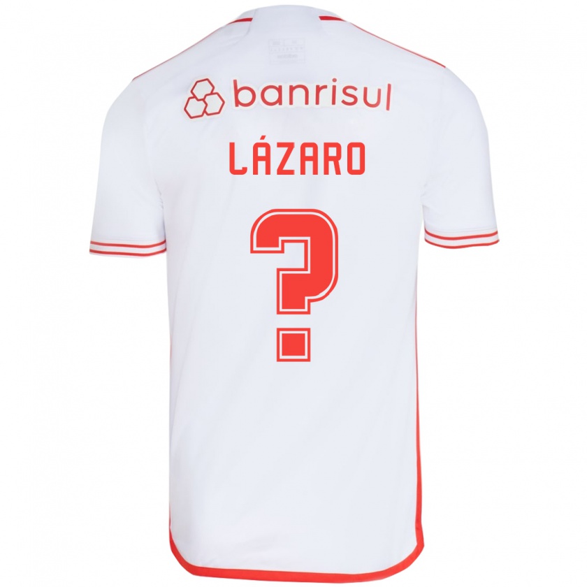 Kandiny Niño Camiseta Lázaro #0 Blanco Rojo 2ª Equipación 2024/25 La Camisa