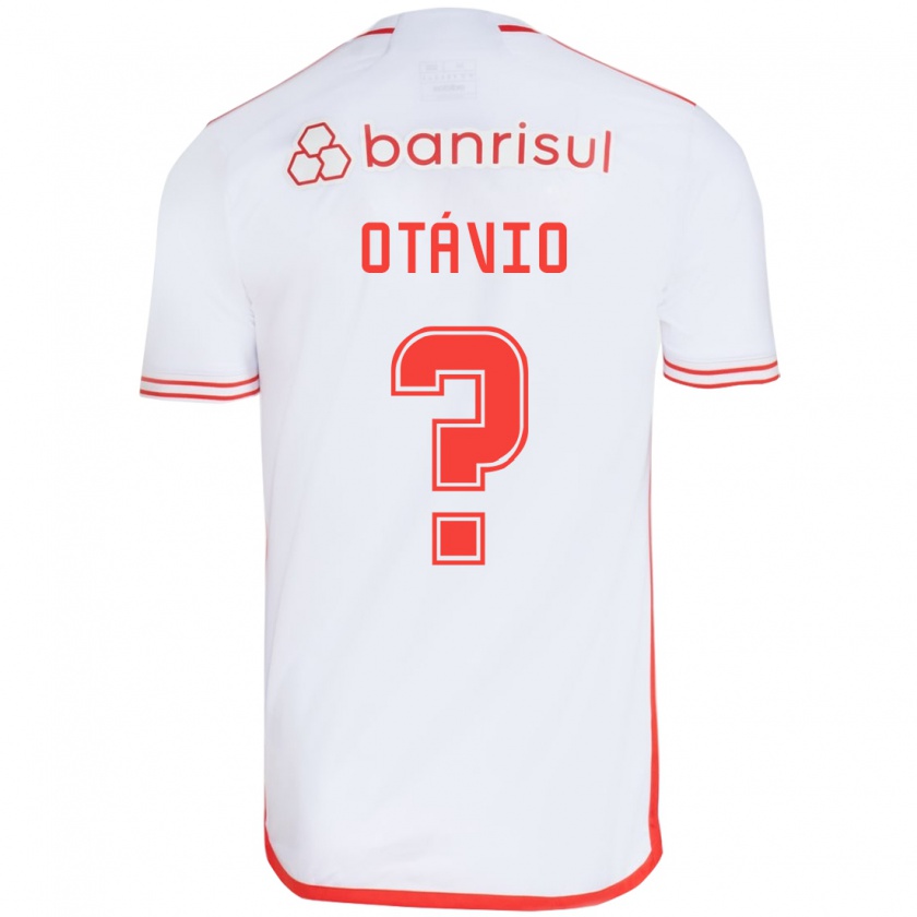 Kandiny Niño Camiseta Luis Otávio #0 Blanco Rojo 2ª Equipación 2024/25 La Camisa