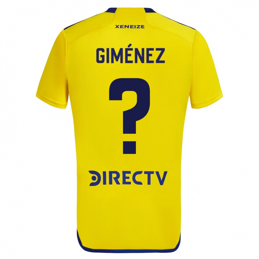 Kandiny Bambino Maglia Milton Giménez #0 Giallo Blu Kit Gara Away 2024/25 Maglietta