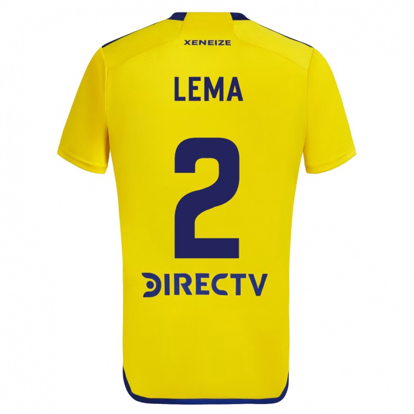 Kandiny Kinder Cristian Lema #2 Gelb Blau Auswärtstrikot Trikot 2024/25 T-Shirt Österreich