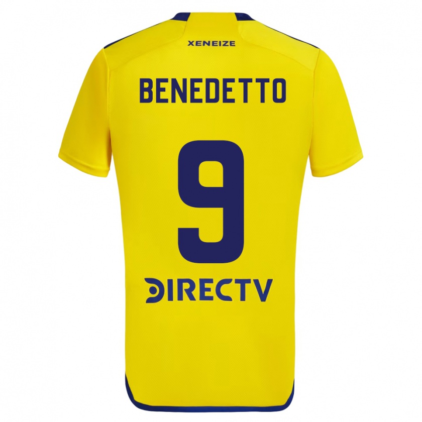 Kandiny Niño Camiseta Darío Benedetto #9 Amarillo Azul 2ª Equipación 2024/25 La Camisa México