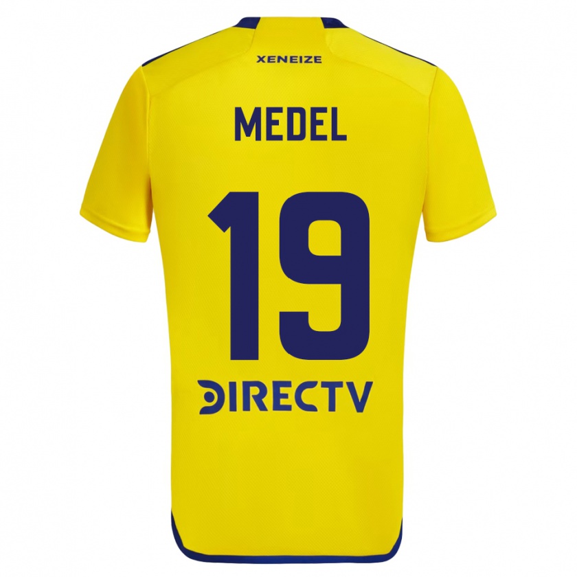 Kandiny Dzieci Gary Medel #19 Yellow Blue Wyjazdowa Koszulka 2024/25 Koszulki Klubowe