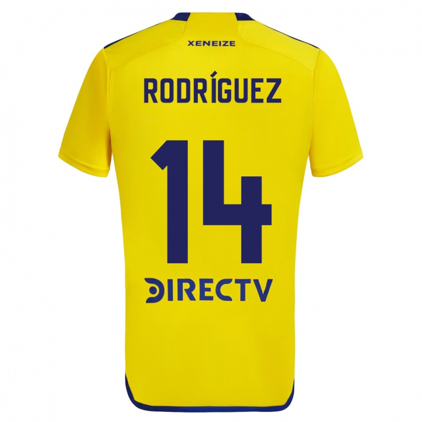 Kandiny Kinder Isaías Rodríguez #14 Gelb Blau Auswärtstrikot Trikot 2024/25 T-Shirt Österreich