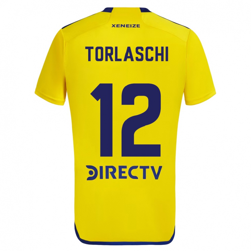 Kandiny Dzieci Lucas Torlaschi #12 Yellow Blue Wyjazdowa Koszulka 2024/25 Koszulki Klubowe