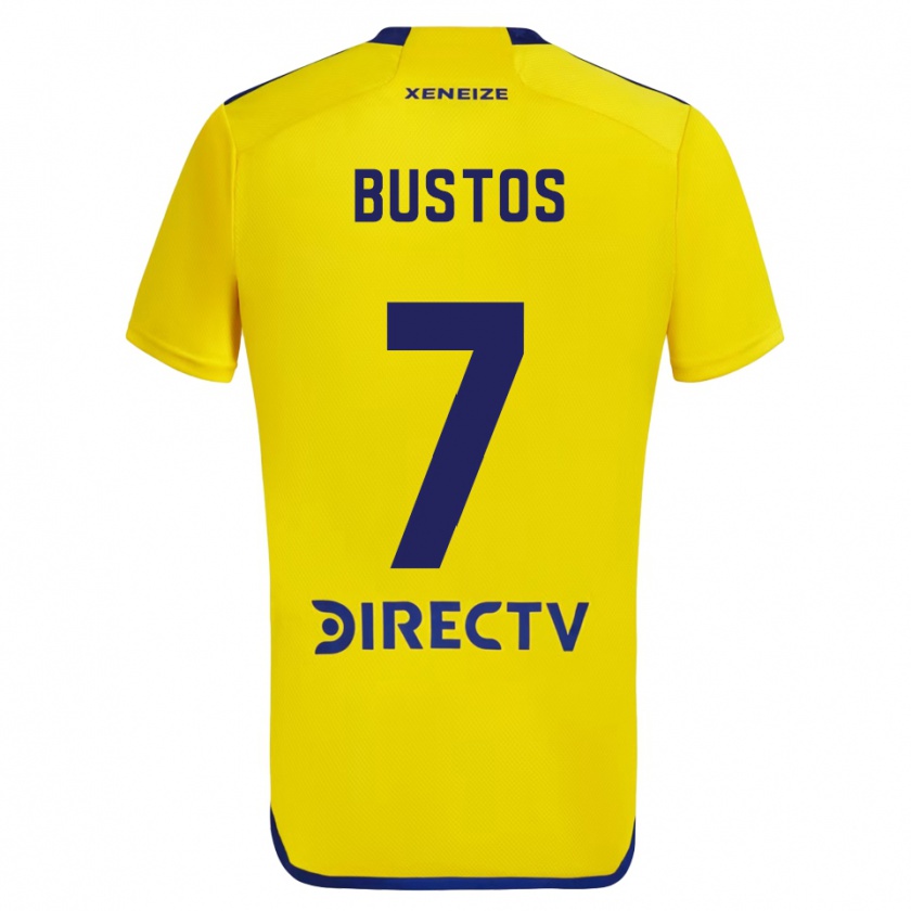 Kandiny Niño Camiseta Tomás Bustos #7 Amarillo Azul 2ª Equipación 2024/25 La Camisa México