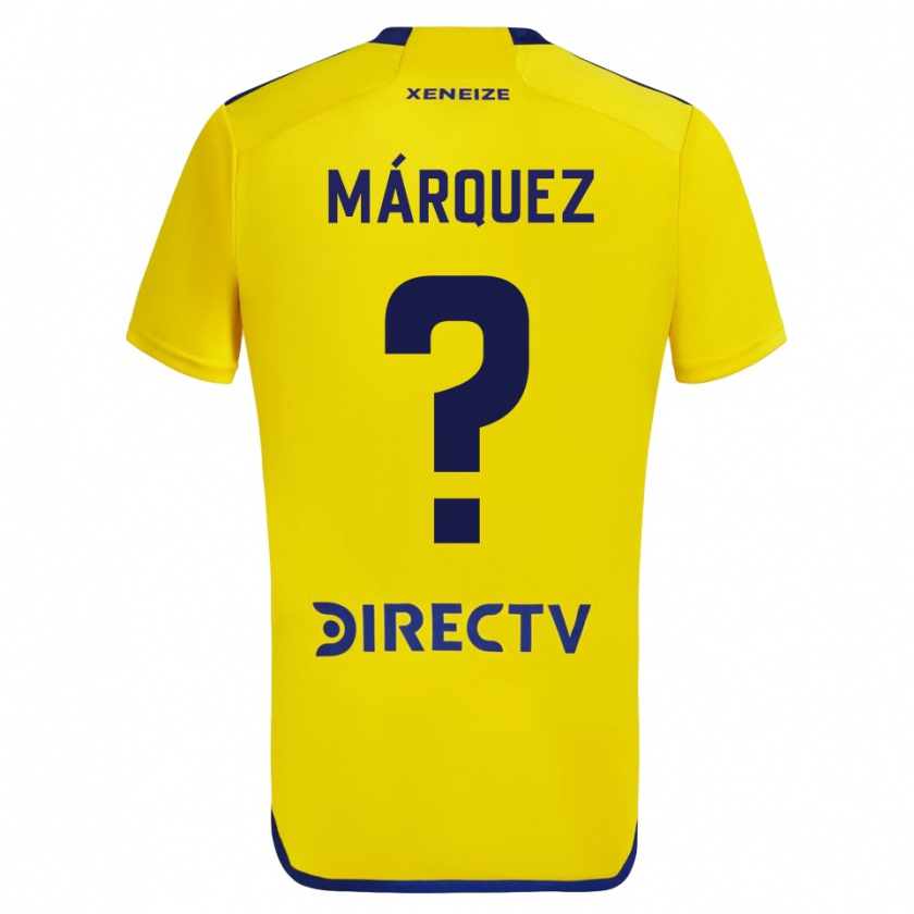 Kandiny Bambino Maglia Tomás Márquez #0 Giallo Blu Kit Gara Away 2024/25 Maglietta