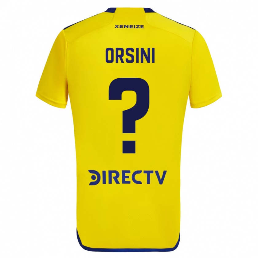 Kandiny Bambino Maglia Nicolás Orsini #0 Giallo Blu Kit Gara Away 2024/25 Maglietta