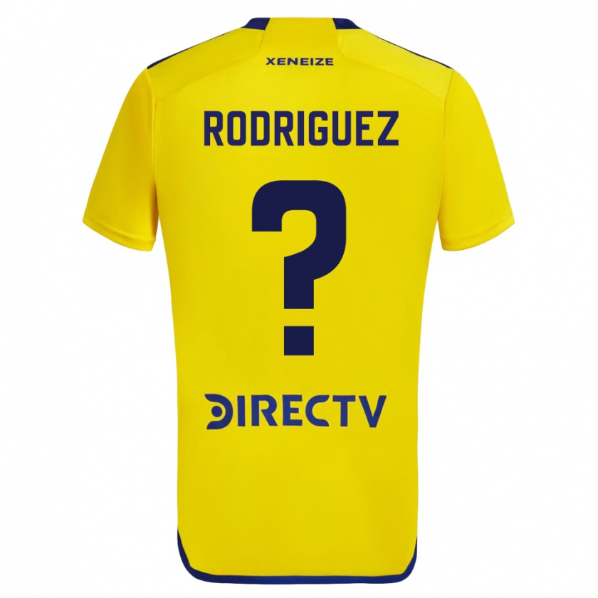 Kandiny Niño Camiseta Román Rodríguez #0 Amarillo Azul 2ª Equipación 2024/25 La Camisa México