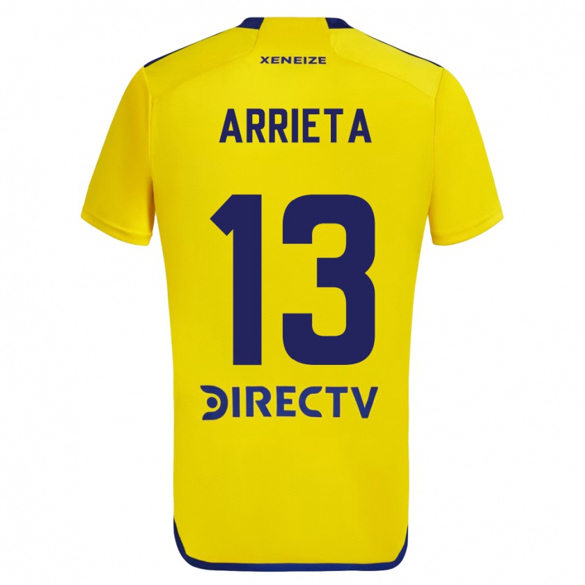 Kandiny Bambino Maglia Thomás Arrieta #13 Giallo Blu Kit Gara Away 2024/25 Maglietta