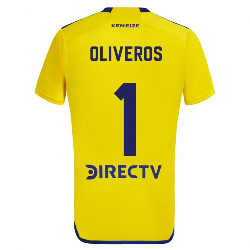 Kandiny Niño Camiseta Laurina Oliveros #1 Amarillo Azul 2ª Equipación 2024/25 La Camisa México