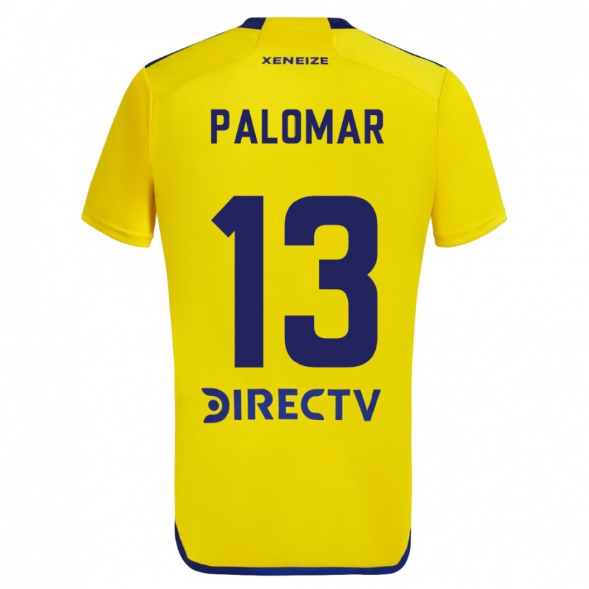 Kandiny Bambino Maglia Estefania Palomar #13 Giallo Blu Kit Gara Away 2024/25 Maglietta