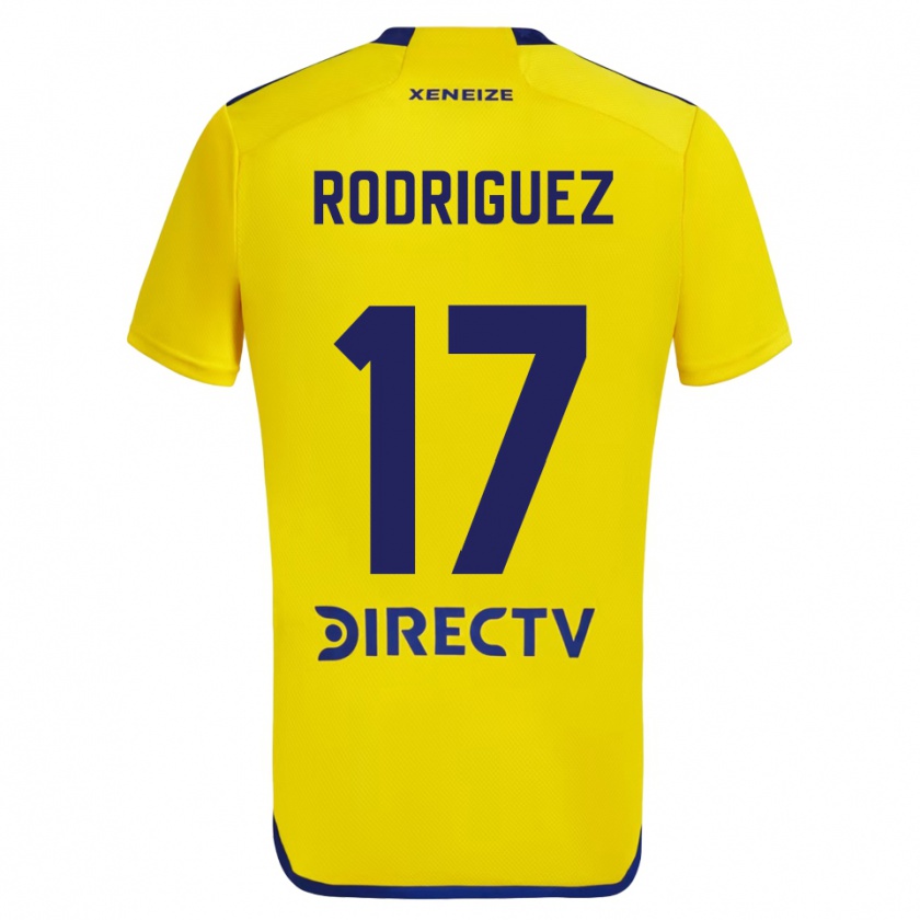 Kandiny Dzieci Fanny Rodriguez #17 Yellow Blue Wyjazdowa Koszulka 2024/25 Koszulki Klubowe