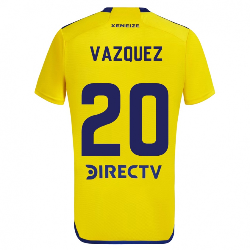 Kandiny Niño Camiseta Constanza Vazquez #20 Amarillo Azul 2ª Equipación 2024/25 La Camisa México