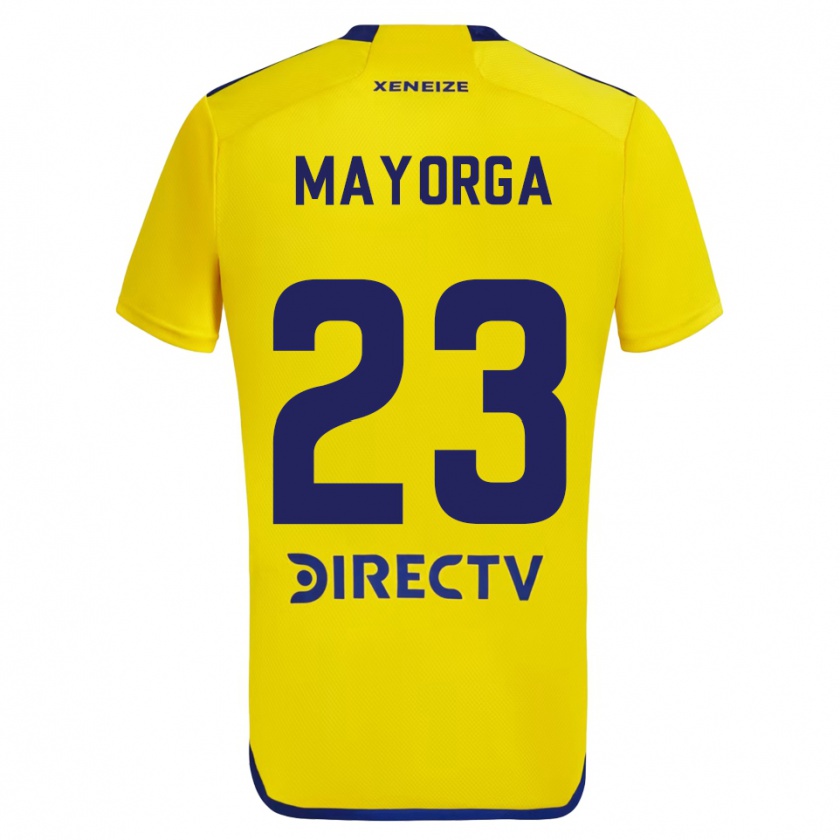 Kandiny Bambino Maglia Miriam Mayorga #23 Giallo Blu Kit Gara Away 2024/25 Maglietta