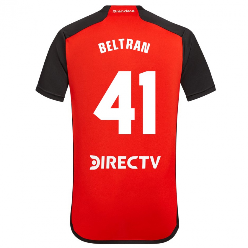 Kandiny Kinderen Santiago Beltrán #41 Rood Zwart Wit Uitshirt Uittenue 2024/25 T-Shirt