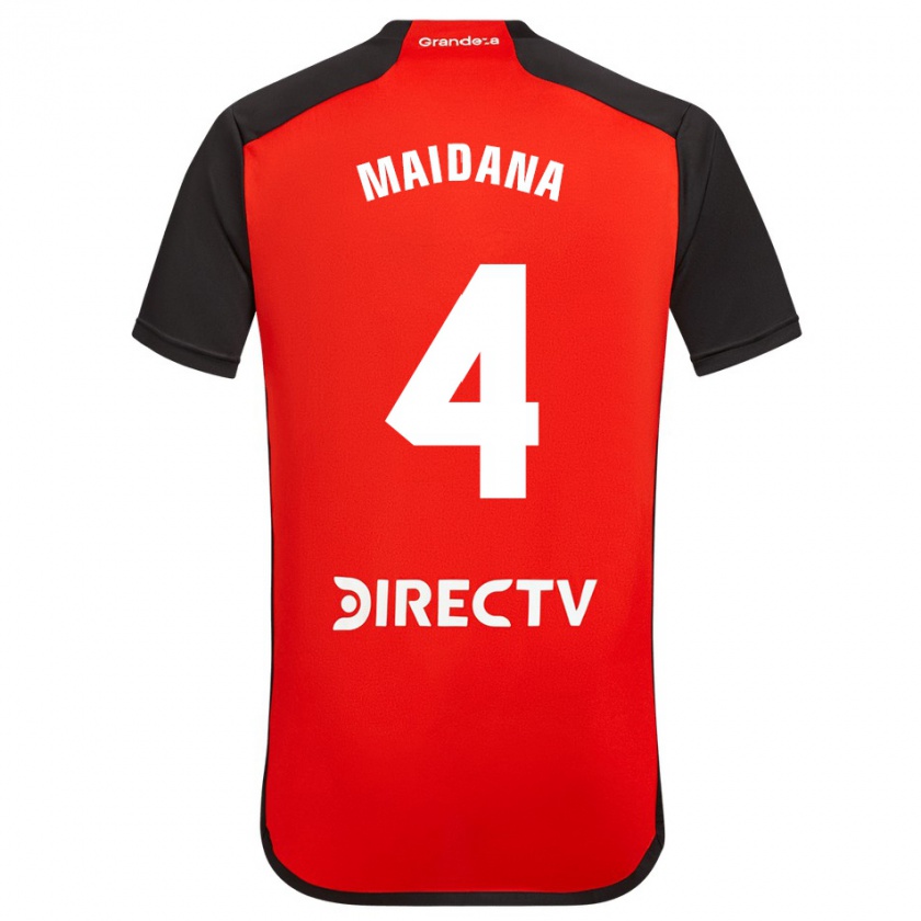 Kandiny Kinderen Jonatan Maidana #4 Rood Zwart Wit Uitshirt Uittenue 2024/25 T-Shirt