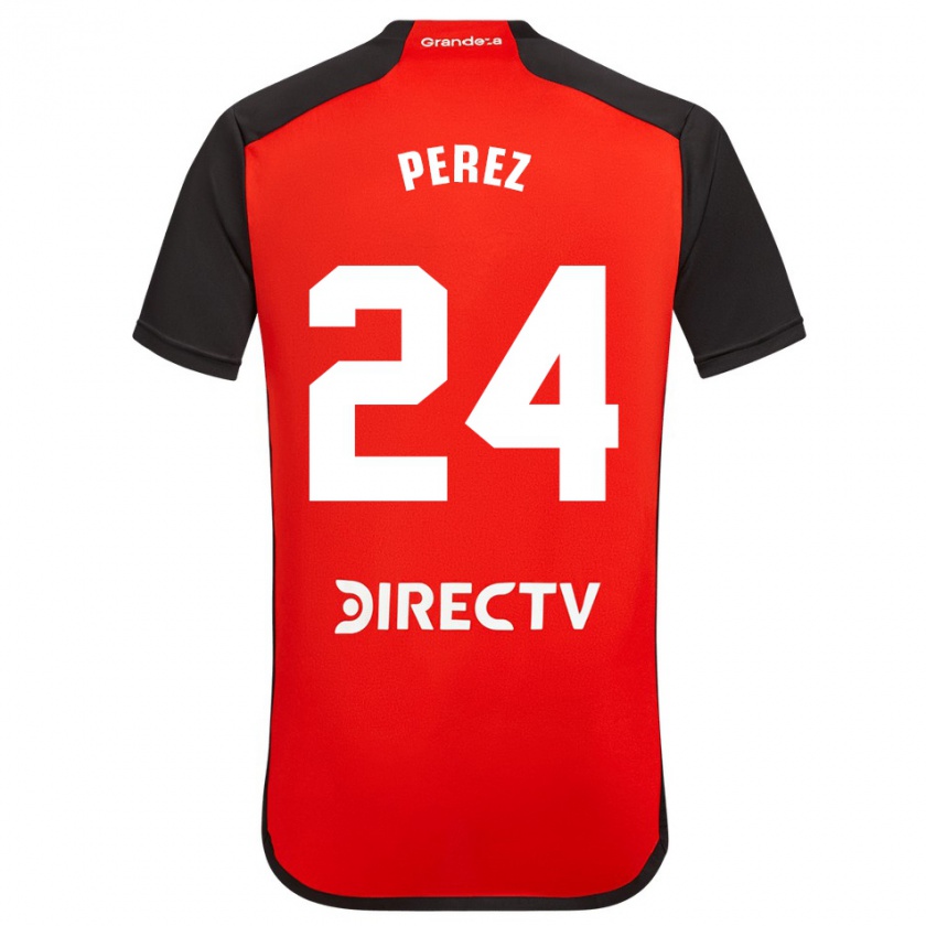 Kandiny Kinder Enzo Pérez #24 Rot Schwarz Weiß Auswärtstrikot Trikot 2024/25 T-Shirt Österreich