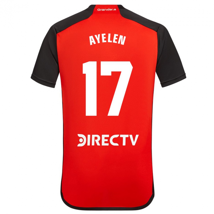 Kandiny Kinderen Stephanie Ayelén Melgarejo #17 Rood Zwart Wit Uitshirt Uittenue 2024/25 T-Shirt