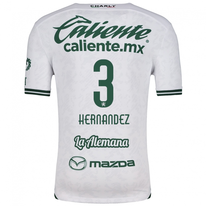 Kandiny Bambino Maglia Pedro Hernández #3 Bianco Verde Kit Gara Away 2024/25 Maglietta