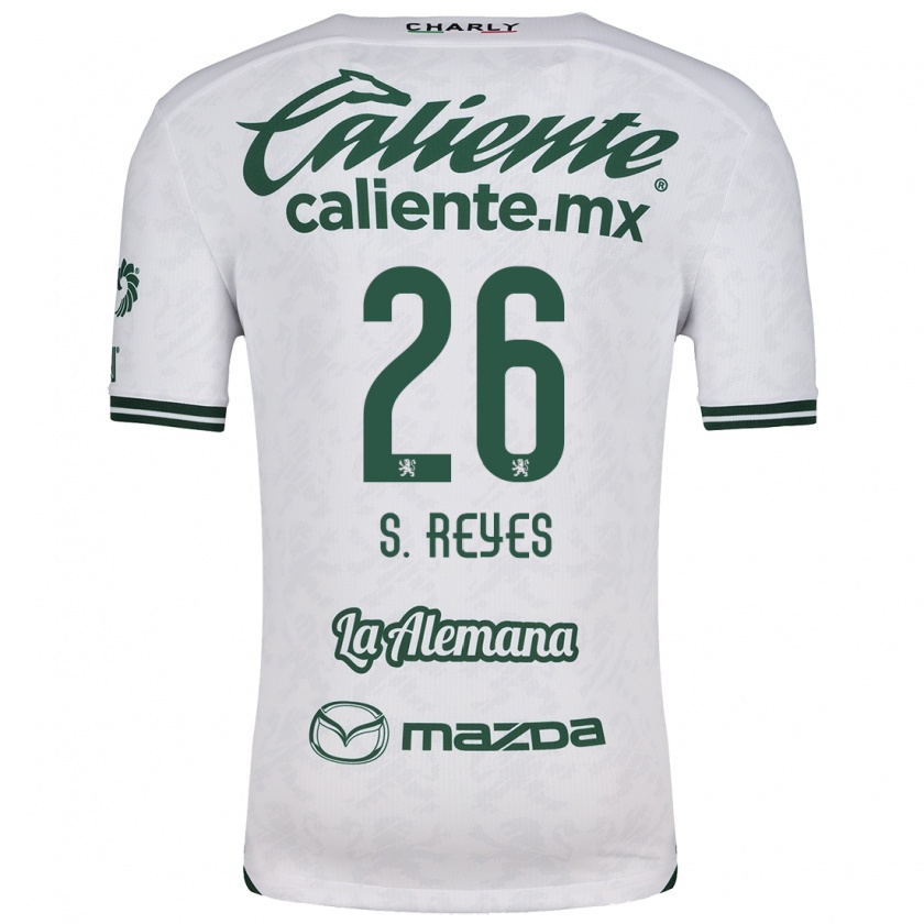 Kandiny Bambino Maglia Salvador Reyes #26 Bianco Verde Kit Gara Away 2024/25 Maglietta