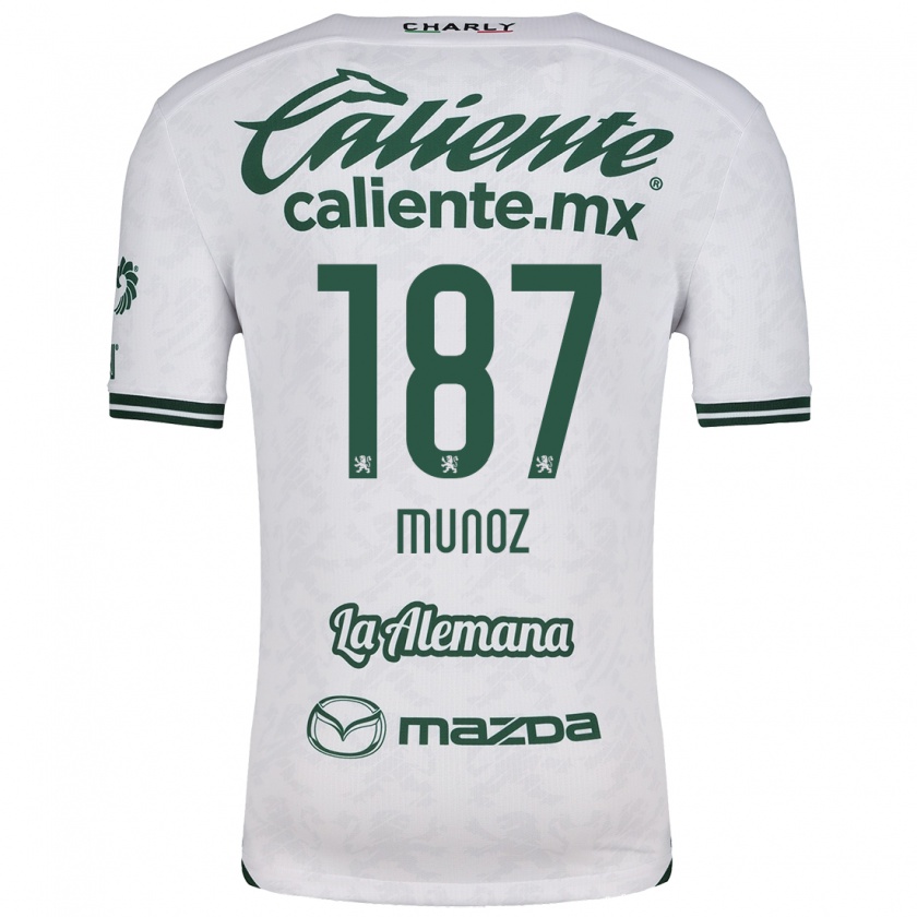 Kandiny Bambino Maglia Diego Muñoz #187 Bianco Verde Kit Gara Away 2024/25 Maglietta