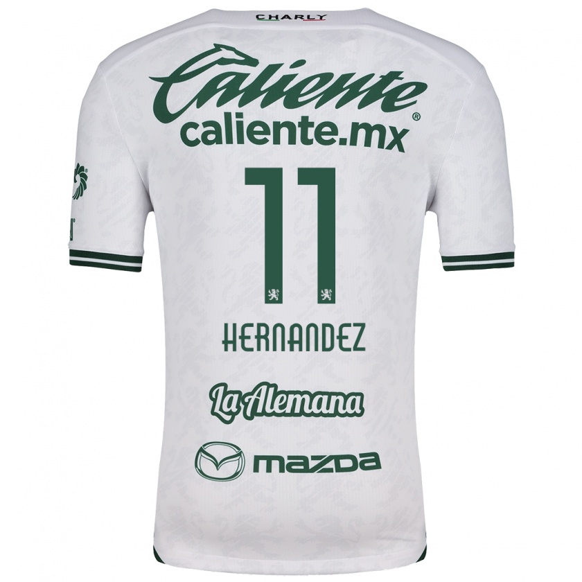 Kandiny Bambino Maglia Elías Hernández #11 Bianco Verde Kit Gara Away 2024/25 Maglietta