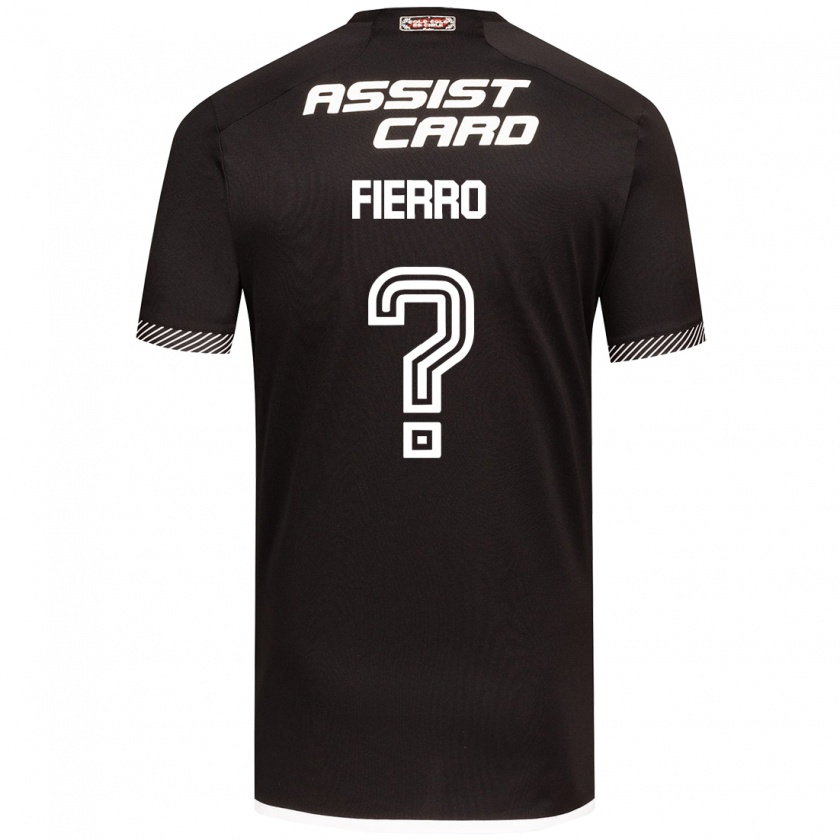 Kandiny Bambino Maglia Julio Fierro #0 Nero Bianco Kit Gara Away 2024/25 Maglietta