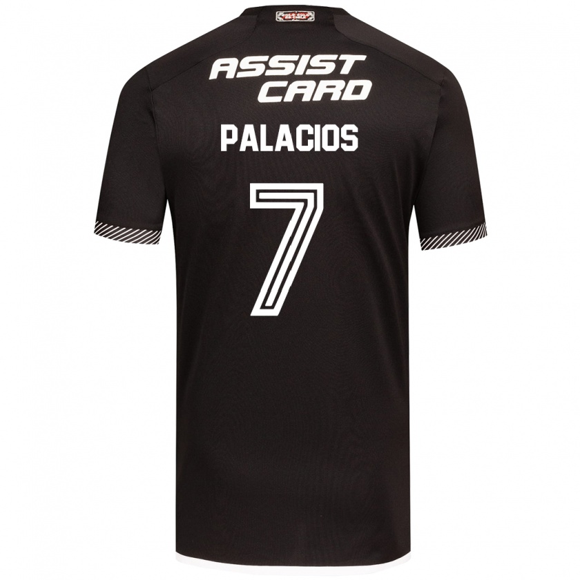 Kandiny Bambino Maglia Carlos Palacios #7 Nero Bianco Kit Gara Away 2024/25 Maglietta